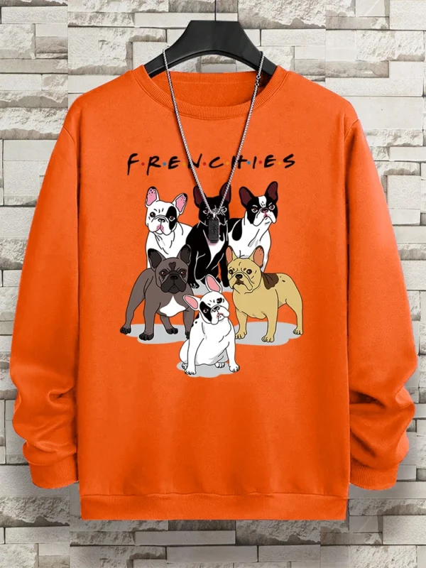 Oversized French Bulldog hoodie for men and women