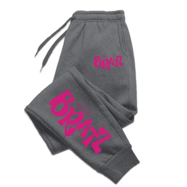 Bratz pink letter print sweatpants for women.