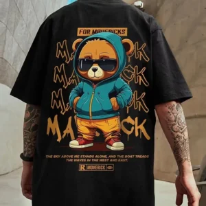 Unisex cotton bear print t-shirt