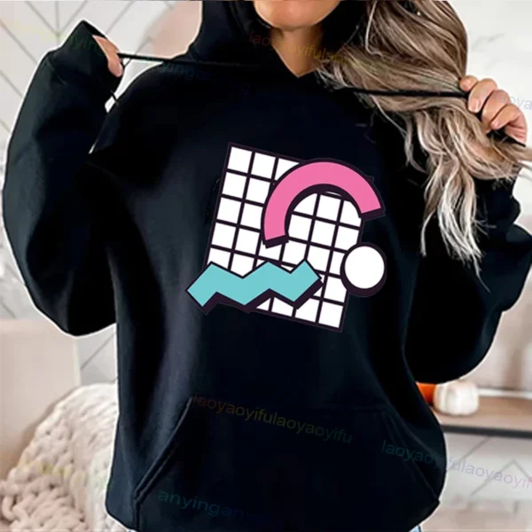 Woman wearing a vibrant neon hoodie with 'Take Me Back To The 90's' graphic print