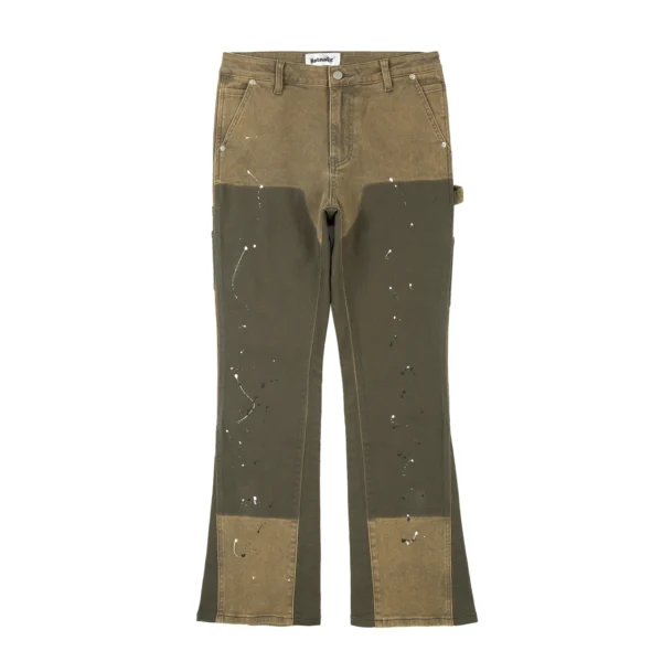 Speckled ink micro flare jeans