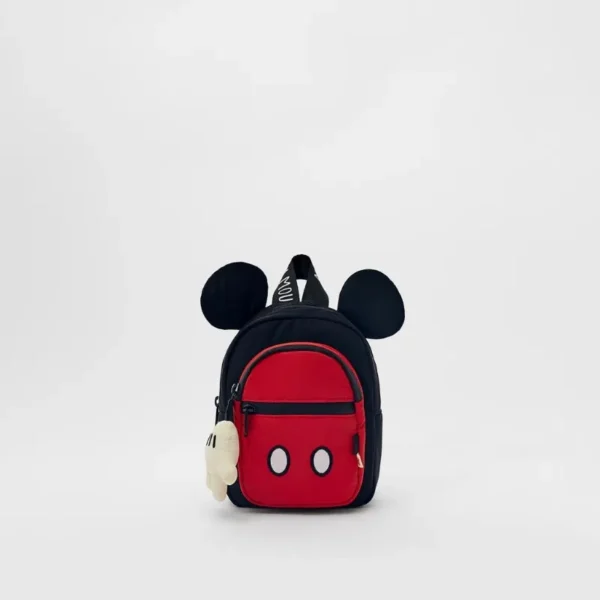 Official Disney Mickey Mouse kids school backpack with vibrant cartoon print and cute character charms.
