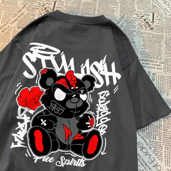 Exploding Puppet Bear graphic t-shirt for men and women.