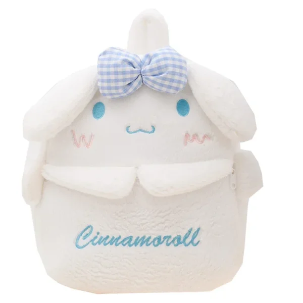 Official MINISO Cinnamoroll large capacity blue & white nylon backpack for kids and students featuring the cute Sanrio character.