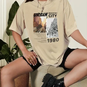 Urban City Women's Cotton T-Shirt - Casual & Comfortable Summer Tee