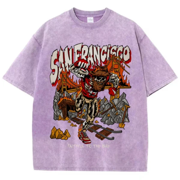 Retro washed San Francisco Skeleton Miner graphic t-shirt
