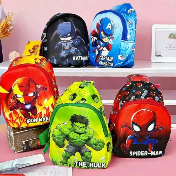 Red and blue Spider-Man themed nylon sling chest bag shown from the front