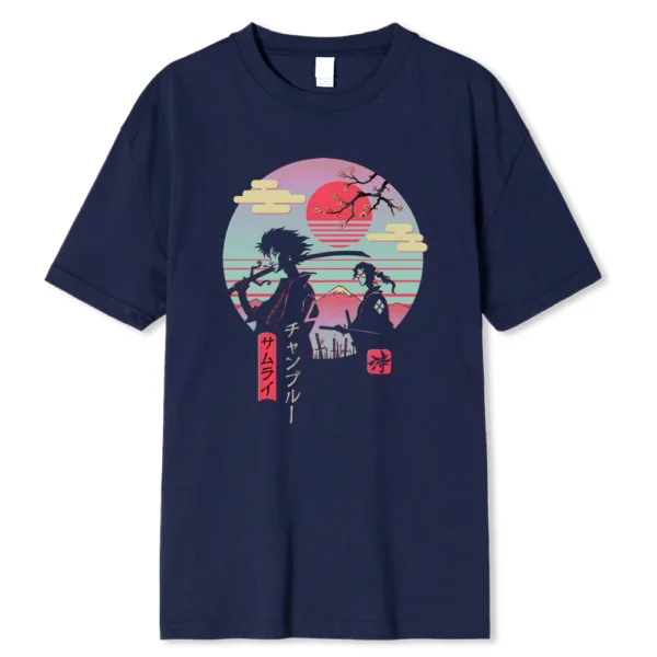 Japanese Samurai Hip Hop T-Shirt - Men's Summer Cotton Tee