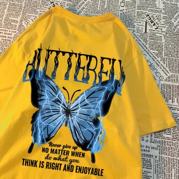 Blue Lightning Butterfly graphic t-shirt for men