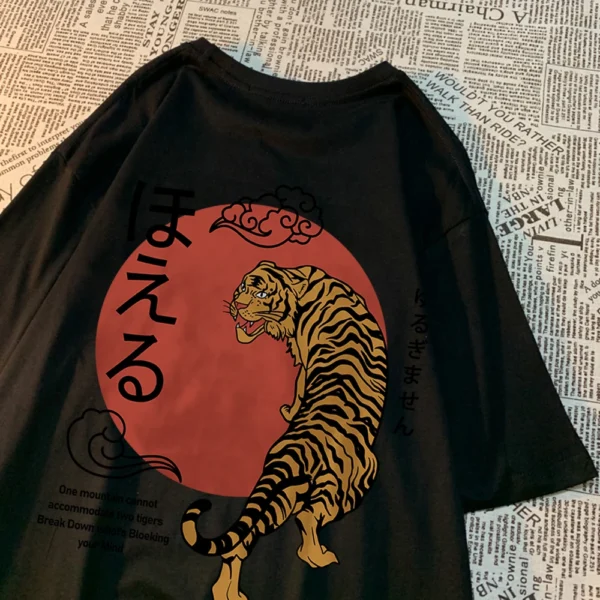 Men's oversized "Two Tigers" graphic t-shirt.