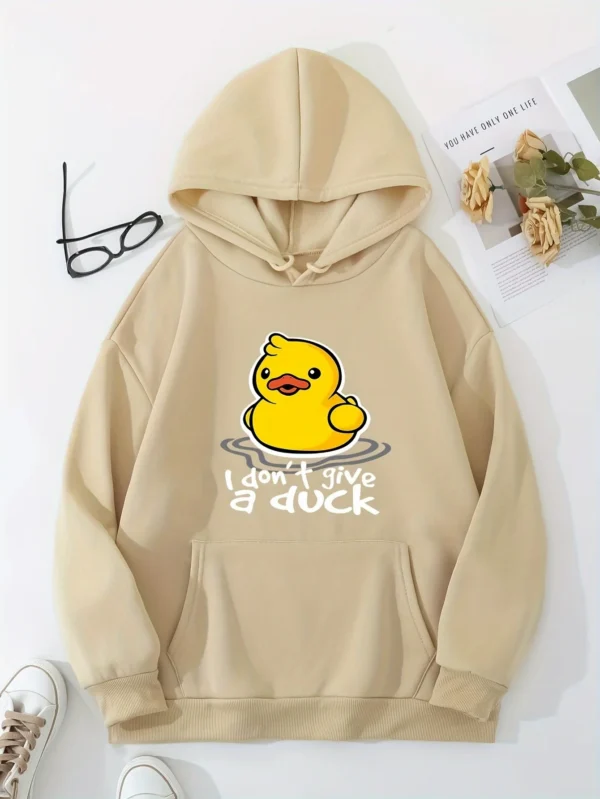 I Don't Give A Duck" Harajuku Fleece Hoodie for Women