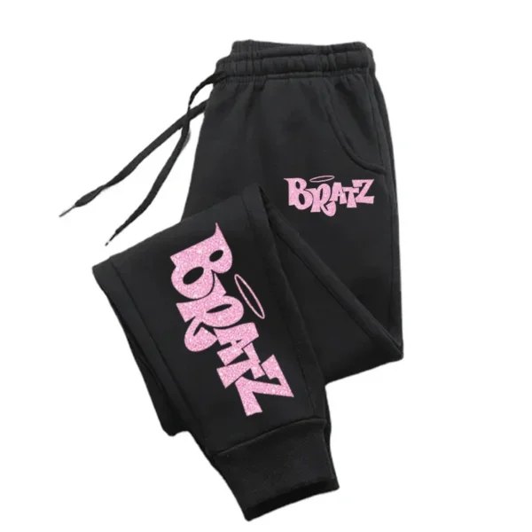 Unisex sweatpants in pink featuring a Bratz character print