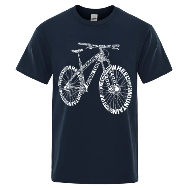 Men's mountain bike alphabet print t-shirt