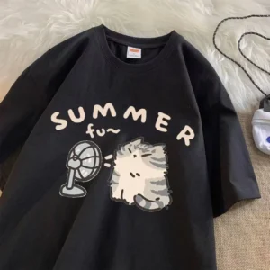 Blow Fan Cat unisex t-shirt