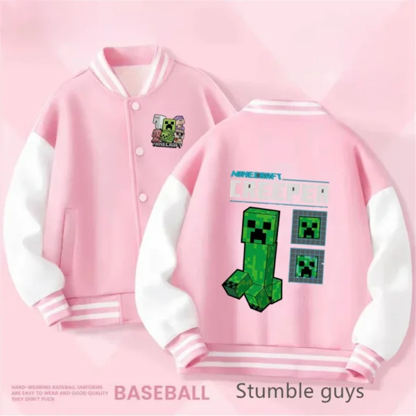 Kids Minecraft zipper hoodie sweatshirt with colourful cartoon print design
