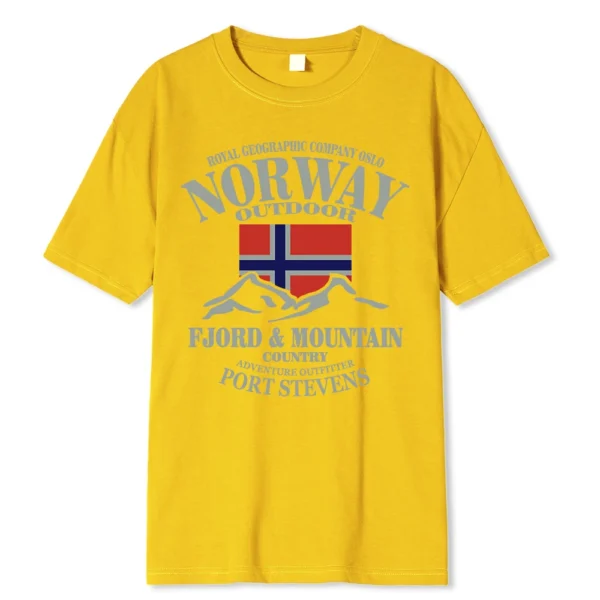 Men's Norway fjord mountain summer t-shirt.