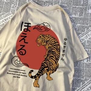 Men's oversized "Two Tigers" graphic t-shirt.
