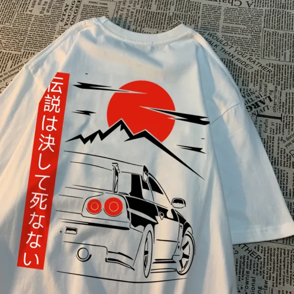 Men's oversized Japanese car graphic t-shirt