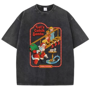 Women's "Let's Catch Santa" Summer Graphic T-Shirt