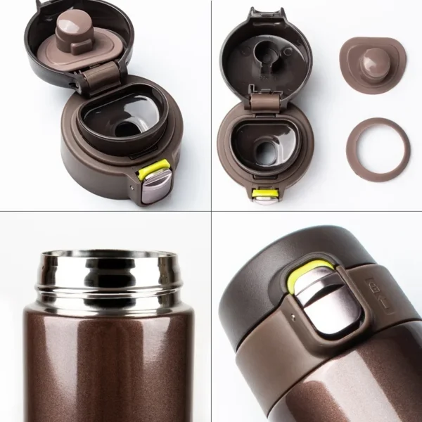 500ml stainless steel vacuum flask thermos with push-button bouncing lid open