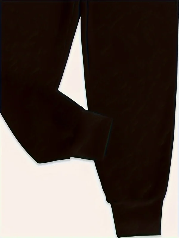 Women's black loose fit drawstring sweatpants with 'I Love My Boyfriend' white graphic print on the leg.