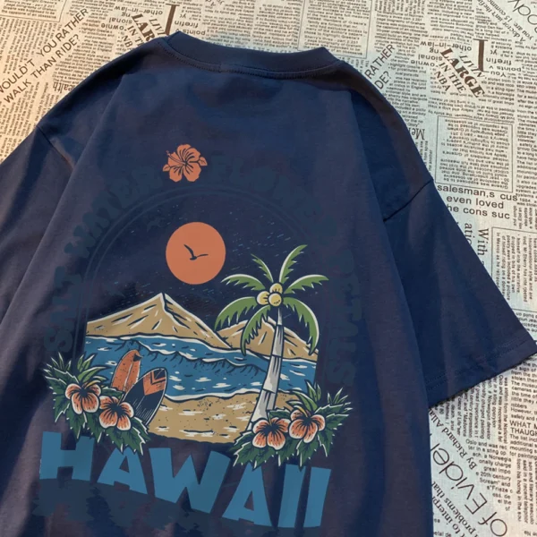 Salt Water Flower Petals Hawaiian T-Shirt for Men and Women