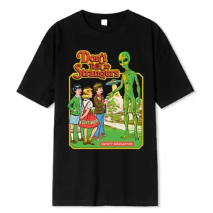 Don't Talk to Strangers horror comic men's t-shirt.