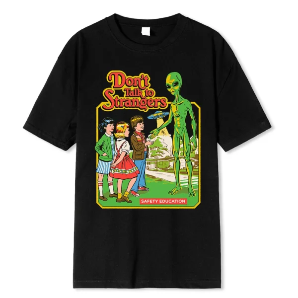 Don't Talk to Strangers horror comic men's t-shirt.