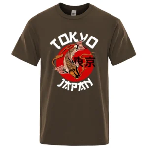 Funny Koi Fish graphic t-shirt for men. 100% cotton