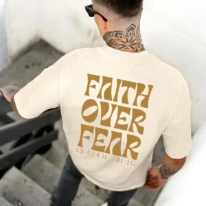 Faith Over Fear Isaiah 41:10 Men's Christian T-Shirt