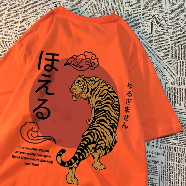 Men's oversized "Two Tigers" graphic t-shirt.