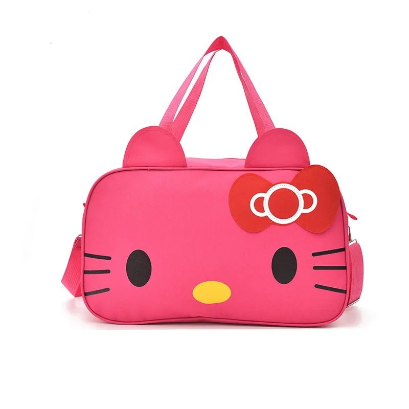 MINISO Hello Kitty large capacity Oxford travel duffel bag for women's short trips and sports.