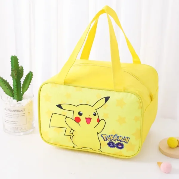 Yellow Pikachu insulated lunch bag with handle