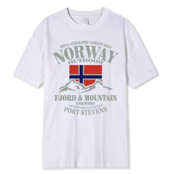 Men's Norway fjord mountain summer t-shirt.