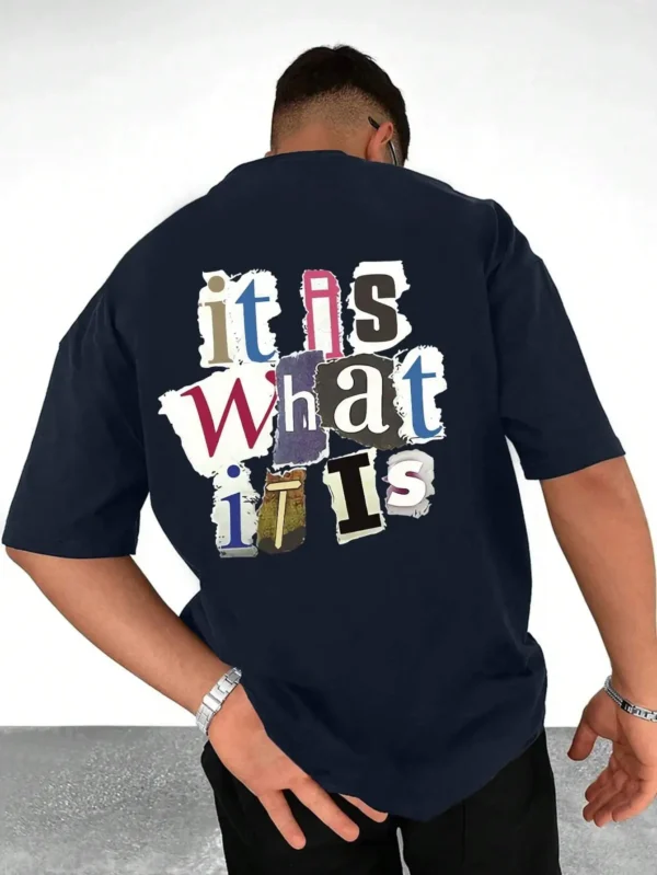 It Is What It Is" Men's Oversized Summer Graphic Tee