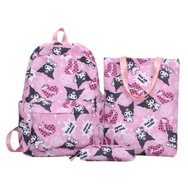 includes main backpack and matching pencil case on white background.
