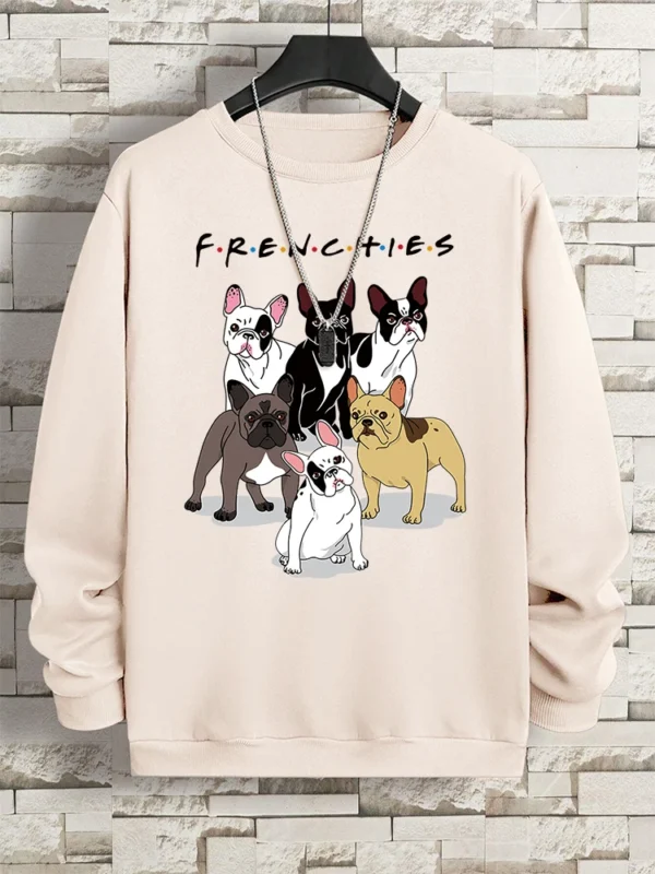 Oversized French Bulldog hoodie for men and women