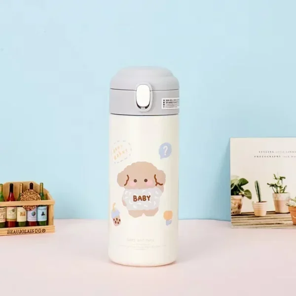 Cute cartoon vacuum insulated stainless steel water bottle
