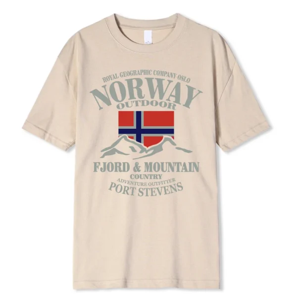 Men's Norway fjord mountain summer t-shirt.
