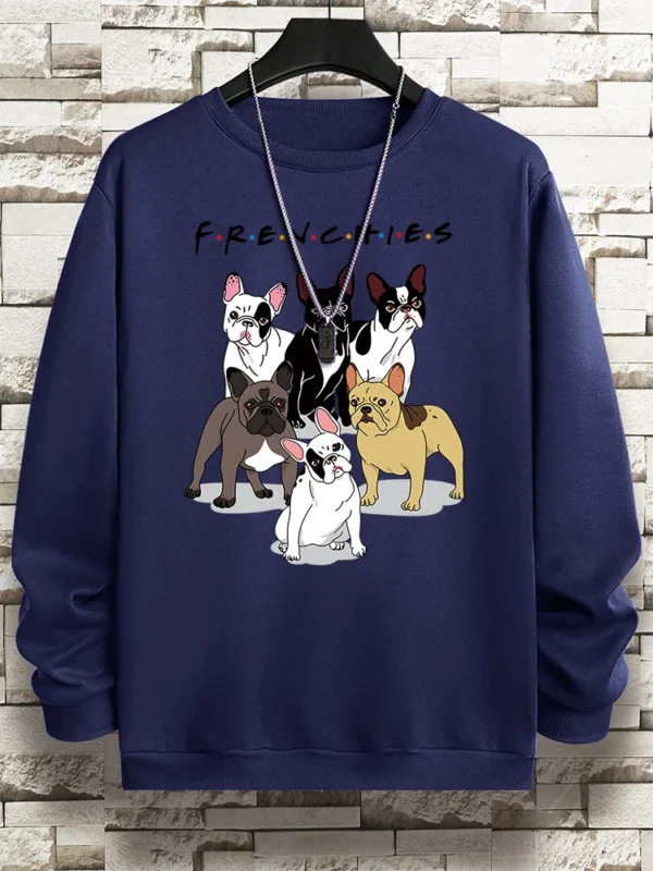 Oversized French Bulldog hoodie for men and women