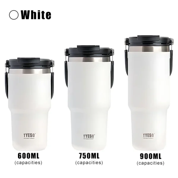 Silver Tyeso stainless steel vacuum insulated thermos bottle with a secure leakproof lid