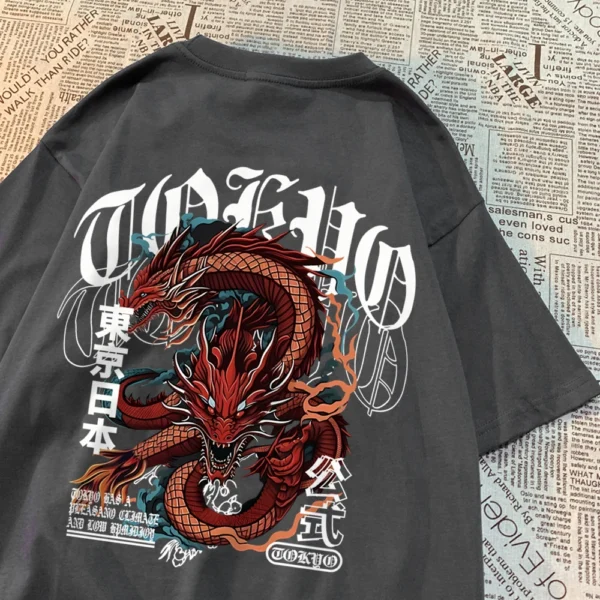 Japanese dragon graphic t-shirt