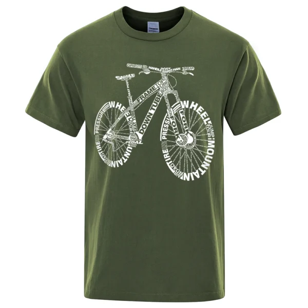 Men's mountain bike alphabet print t-shirt