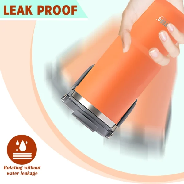 Silver Tyeso stainless steel vacuum insulated thermos bottle with a secure leakproof lid