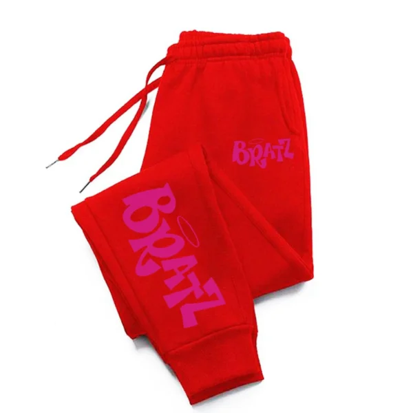 Bratz pink letter print sweatpants for women.