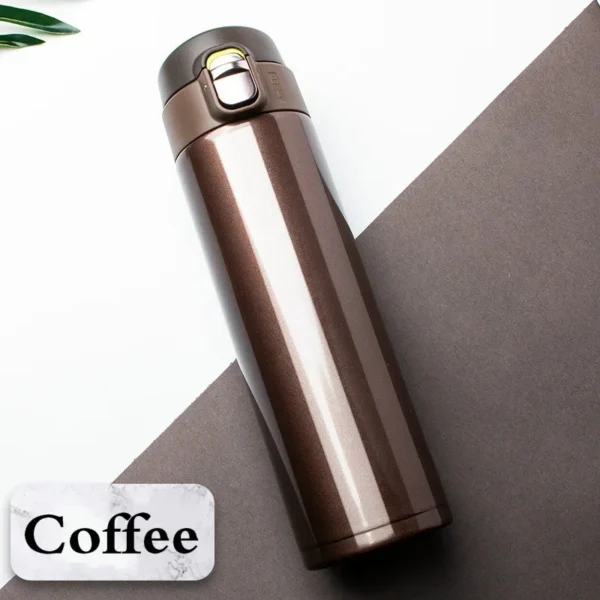 500ml stainless steel vacuum flask thermos with push-button bouncing lid open