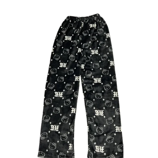 Women's Hello Kitty flannel pajama set in [Main Color e.g.