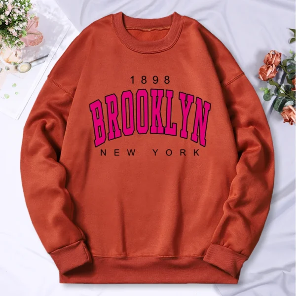 oversized 1898 Brooklyn NY print hoodie.