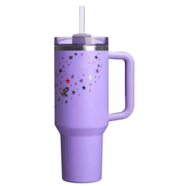 40oz stainless steel insulated tumbler cup with handle and straw