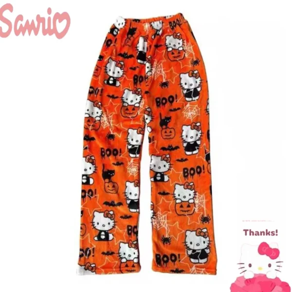 Women's Hello Kitty flannel pajama set in [Main Color e.g.